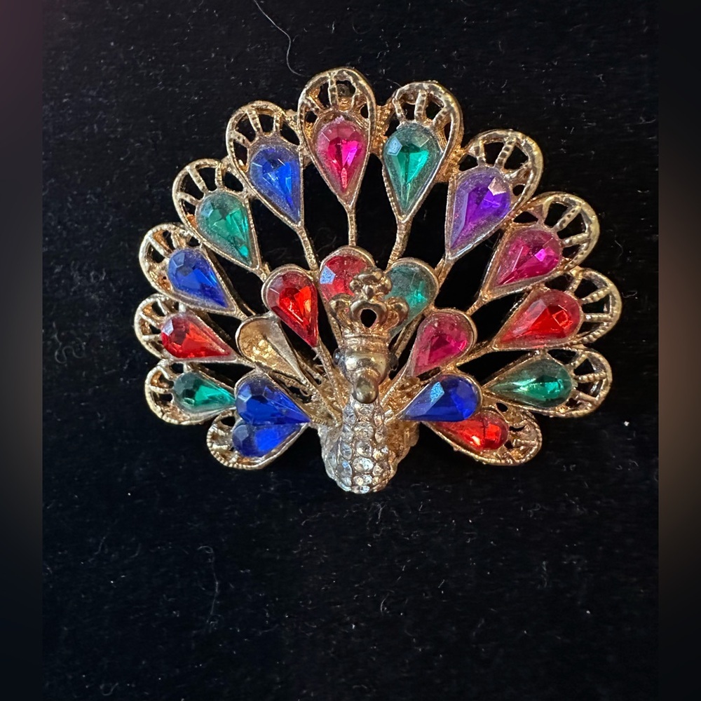 Vintage Multicolor Peacock Brooch